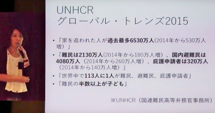 2016年10月8日シアターセブンでの講演会より=撮影・松中みどり