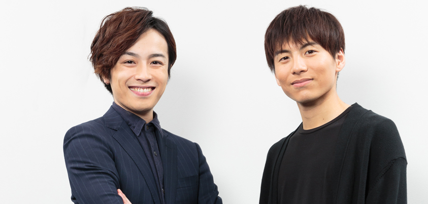 鈴木勝吾さんと宮崎秋人さん＝撮影・山本尚侍