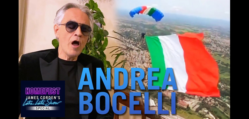 YouTubeの『Andrea Bocelli Performs 'Con te partiro' from Italy 』チャンネルより