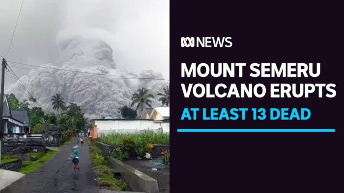 13 killed and dozens burned as volcanic eruption leaves Indonesian villages in darkness 　YouTubeチャンネルABC NEWSより