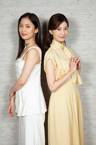 笹本玲奈さん（左）と夢咲ねねさん＝撮影・岩村美佳