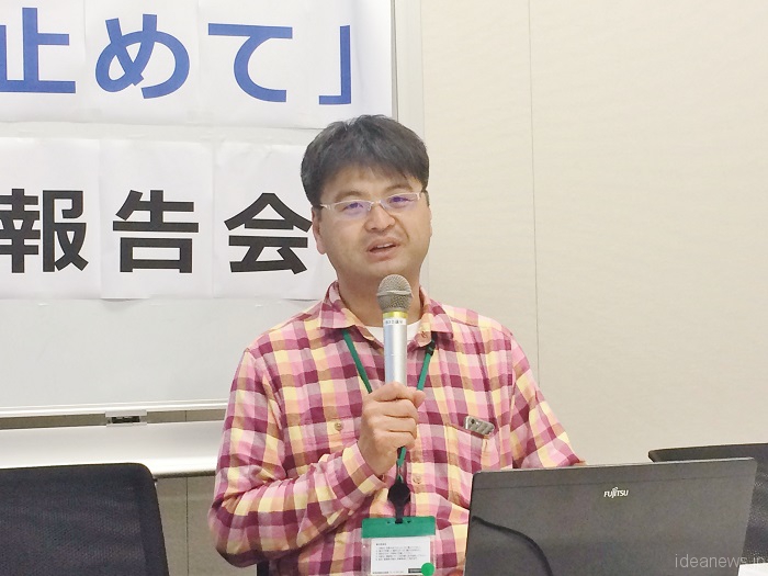 TAKAGI explained his ideas at the meeting with the press.(Photo by ideanews HASHIMOTO Masato)