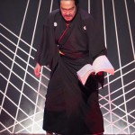 ラスト場面の迫力は圧巻(織田信長役・榊原利彦さん)=撮影・堀江男二