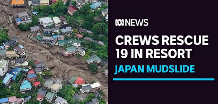 Japanese crews rescue 19 from mudslides west of Tokyo as heavy rainfall persists　　YouTubeチャンネル　ABC 　News（Australia）より