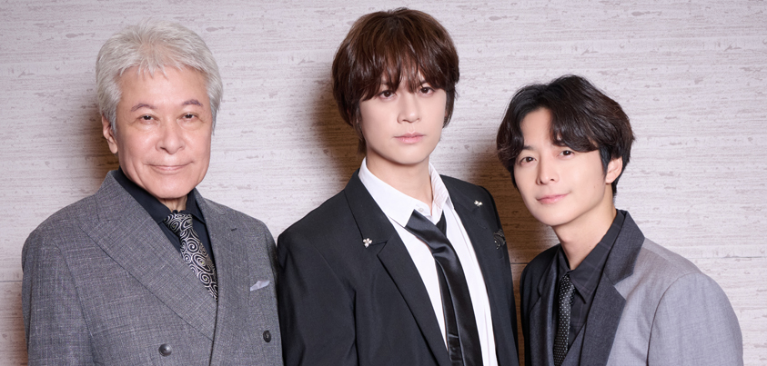 （写真左から）鹿賀丈史さん、浦井健治さん、小池徹平さん=撮影・NORI