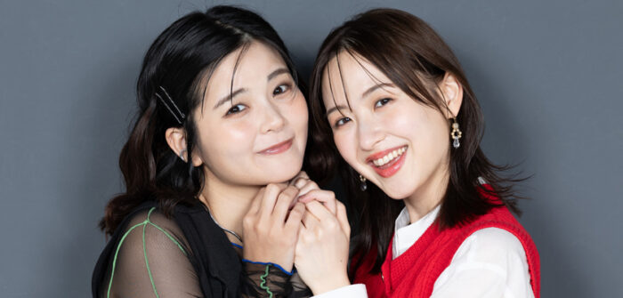 （写真右から）星風まどかさん、田村芽実さん=撮影・岩村美佳
