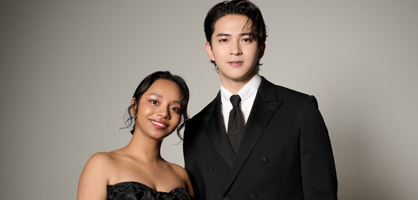 （写真右から）甲斐翔真さん、ルミーナさん＝撮影・NORI